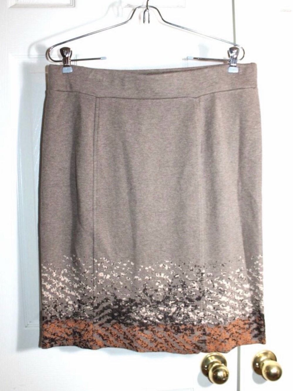 NIC+ZOE Taupe Pencil Skirt with Sequined Hem NWOT